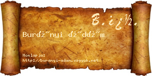 Burányi Ádám névjegykártya